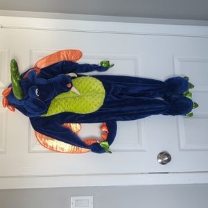 Dream Play Imagine, Plush Blue Dragon Costume, Orange Wings, 2T EUC